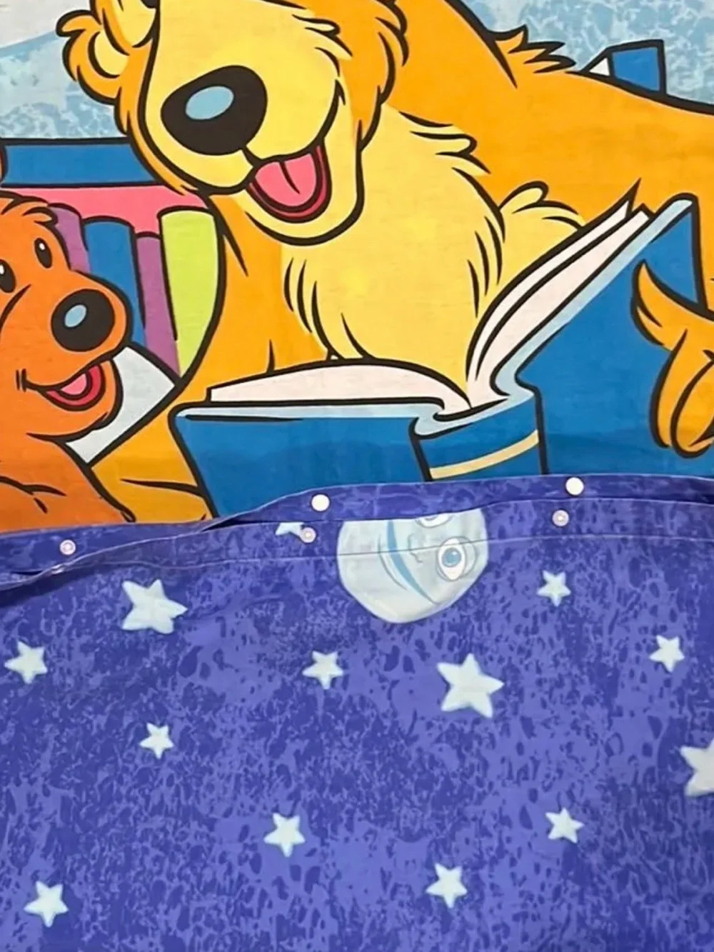 Unbranded Kids Cartoon Bear Duvet Cover - Blue and Yellow